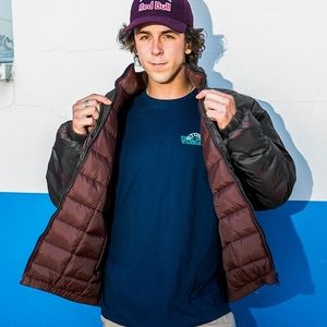 VOLCOM Waltzerd Reversible Solid - Printed Puffer Jacket Black Brown Coat